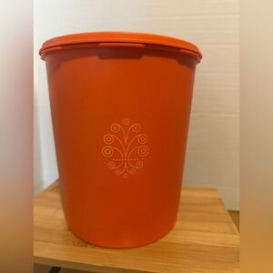 Vintage Tupperware Orange Decorative Storage Container with Lid 805-8. MCM